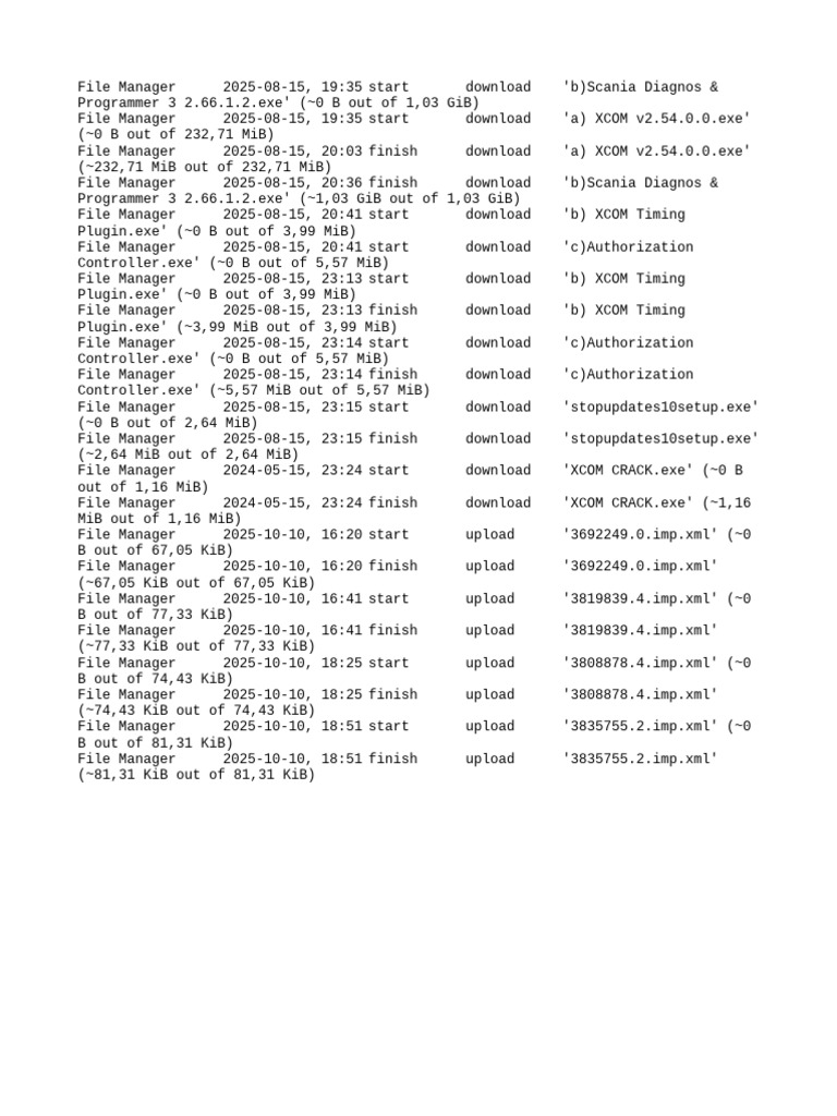 File Manager Download and Upload Log | PDF