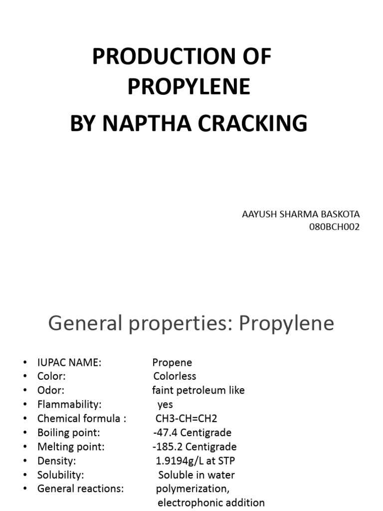 Propylene Production via Naphtha Cracking | PDF | Cracking (Chemistry ...