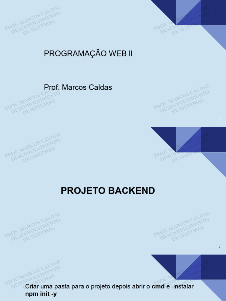 PROJETO BACKEND | PDF | Aplicativo para celular | Rede mundial de ...
