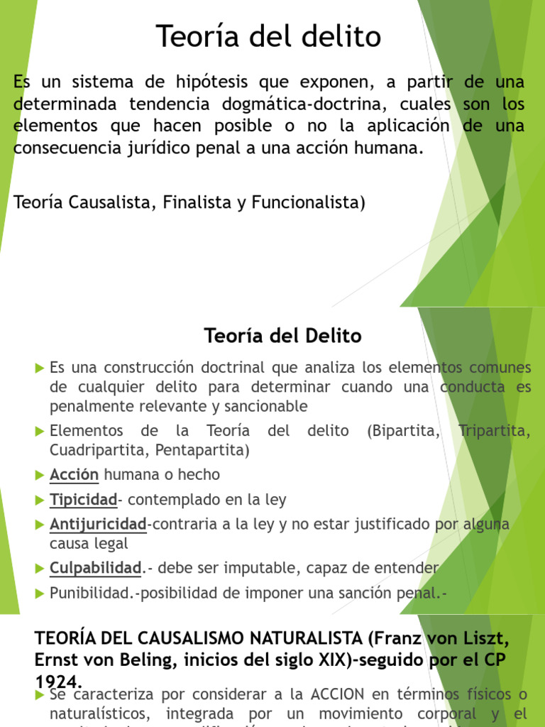 Elementos y Teorías del Delito en Derecho Penal | PDF | Intención ...