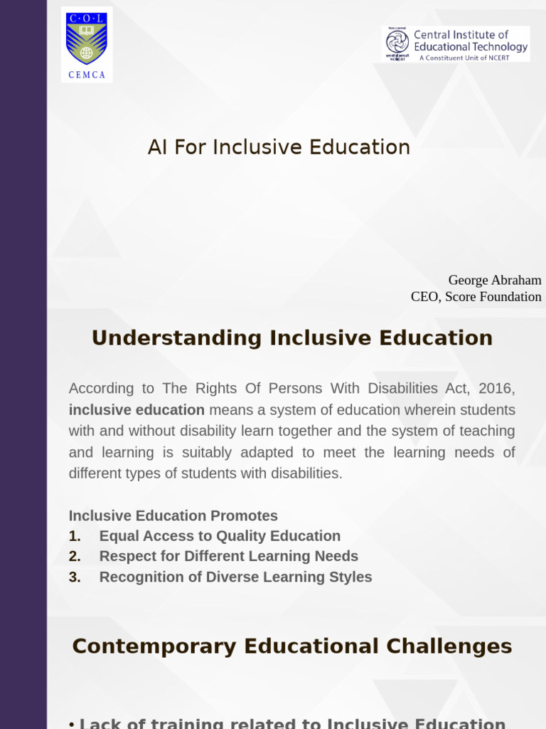 AI Tools for Inclusive Education | PDF | Inclusion (Education ...