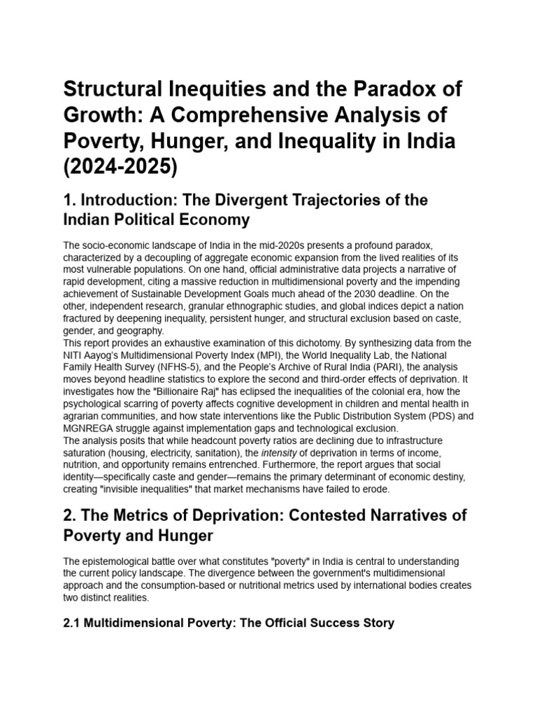 India’s Poverty and Inequality Analysis 2024 | PDF | Poverty | Poverty ...