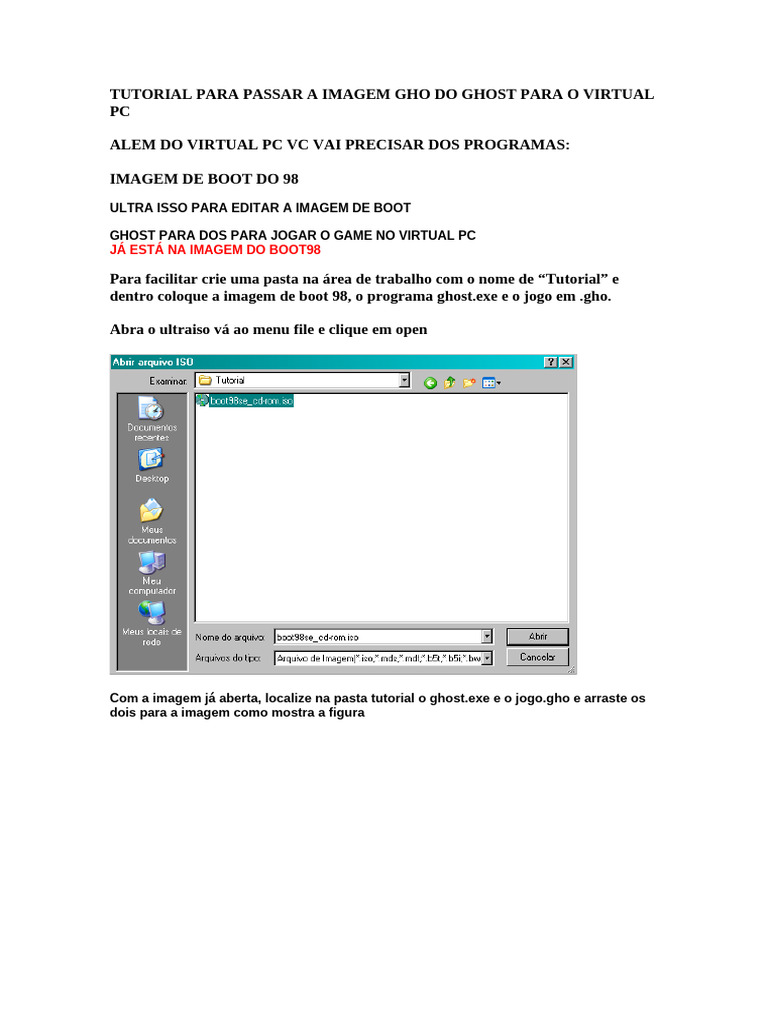 Instalação do Ghost no Virtual PC | PDF