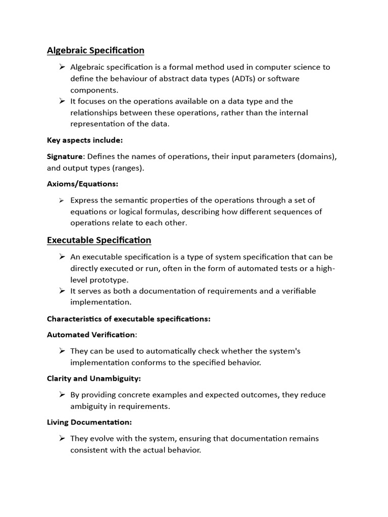 Understanding Algebraic Specifications and 4GLs | PDF