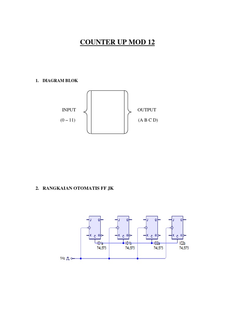 Mod 12 Asynchronous Up Counter Design | PDF