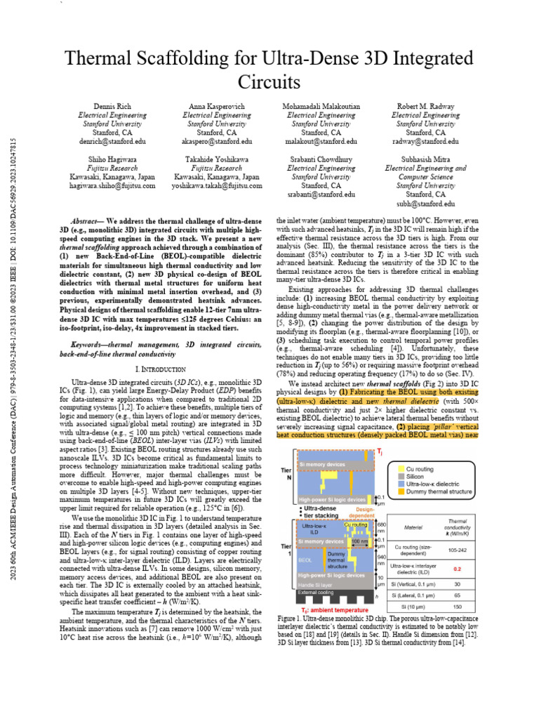 Thermal Scaffolding For Ultra-Dense 3D Integrated Circuits | PDF ...