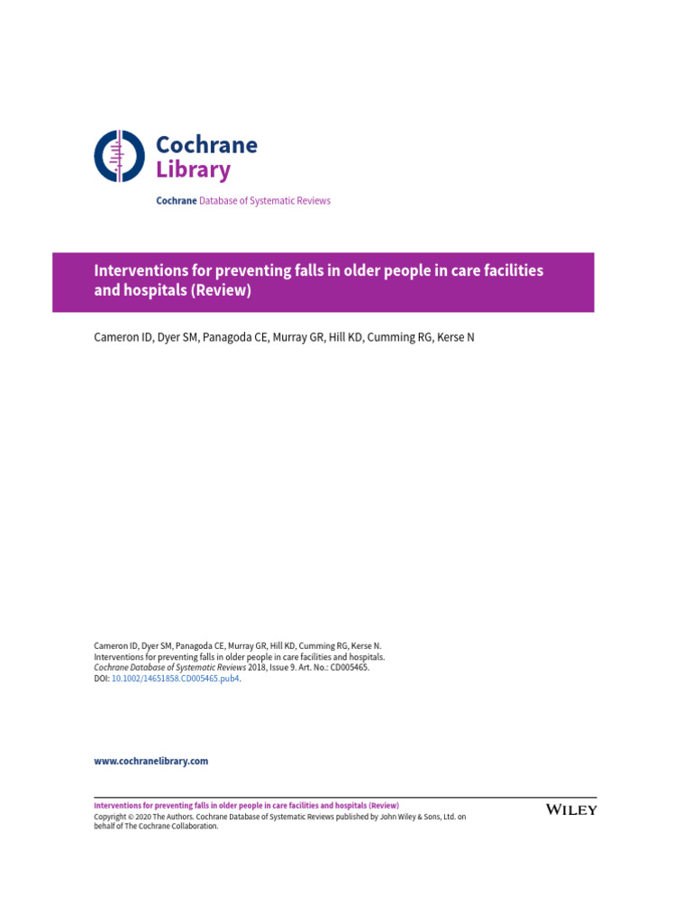 Preventing Falls in Older Adults Review | PDF | Systematic Review ...