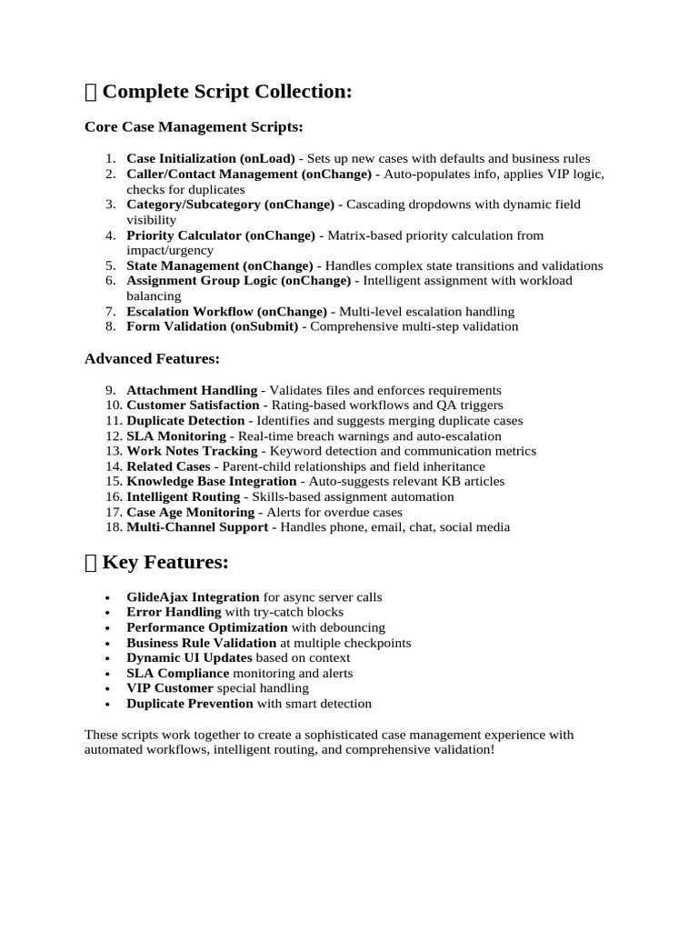 Servicnow Case Management Client Scripts | PDF | Computing | Software ...