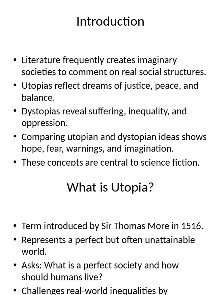 Utopia and Dystopia: A Literary Analysis | PDF | Dystopia | Utopia