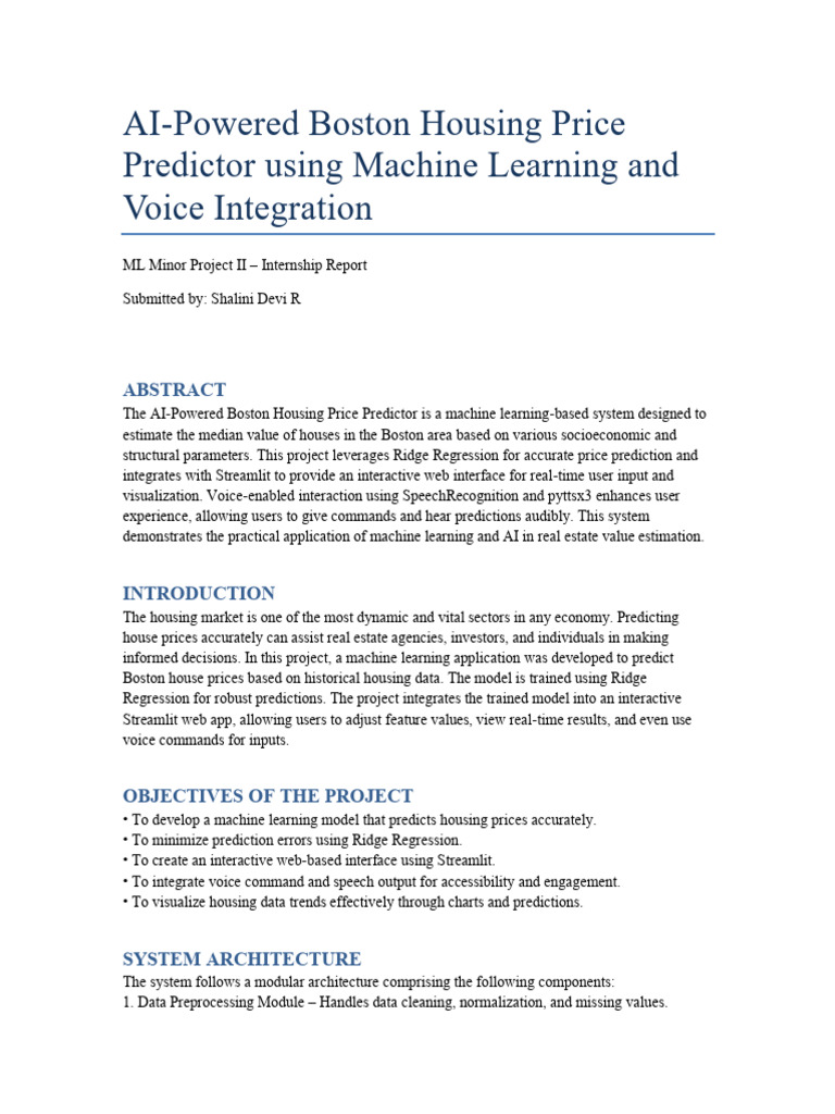 AI Boston Housing Price Predictor | PDF | Machine Learning | Prediction