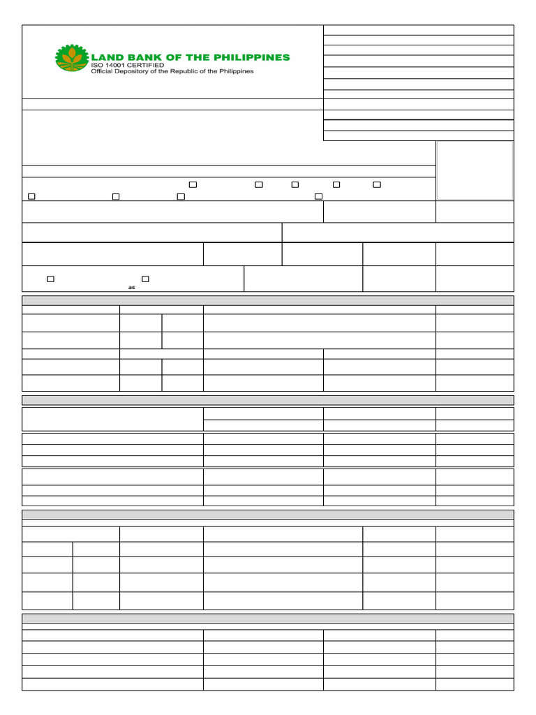 LANDBANK Employment Application Form | PDF | Family | Employment