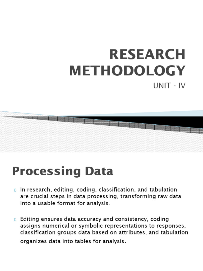 Research Methodology Unit - IV | PDF | Data Analysis | Statistics