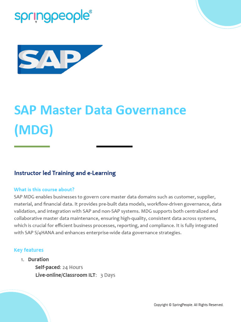 SAP Master Data Governance Training Guide | PDF | Information ...