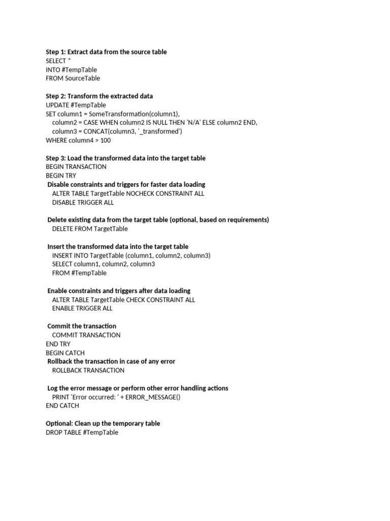 SQL Data ETL Process Guide | PDF