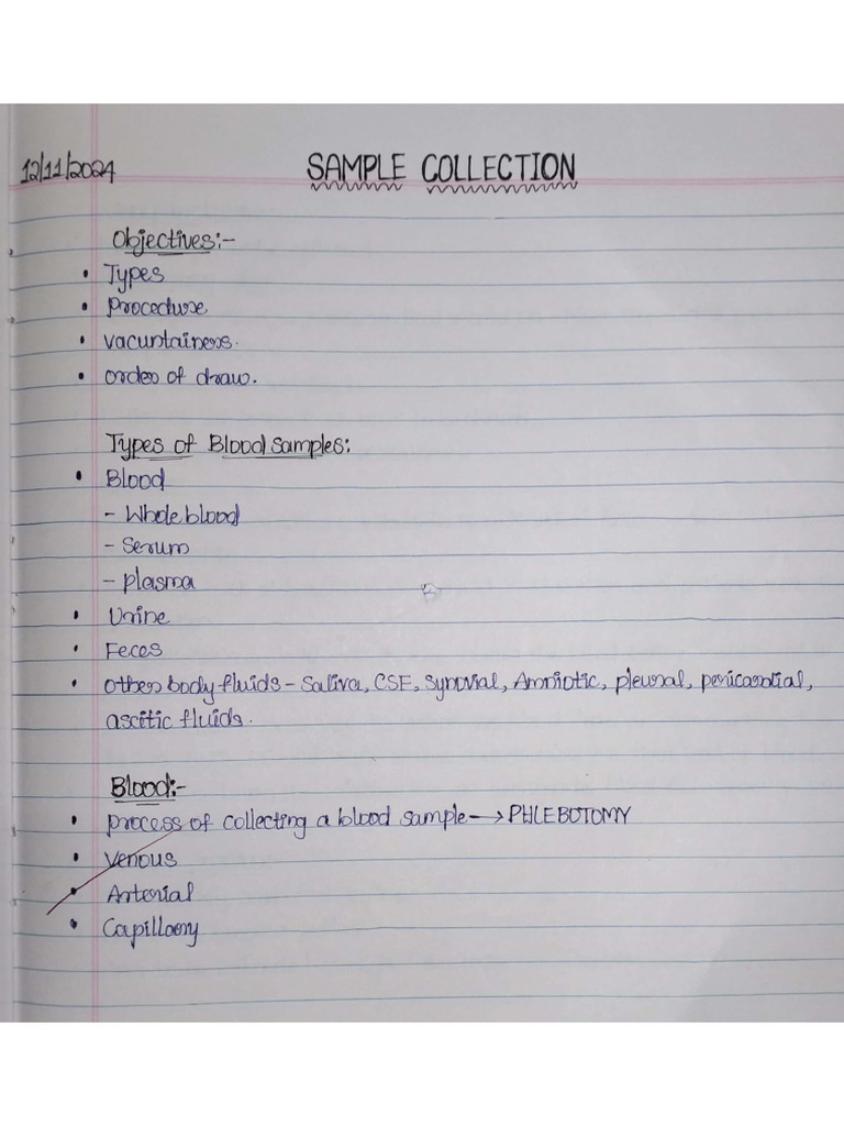 Sample Collection | PDF