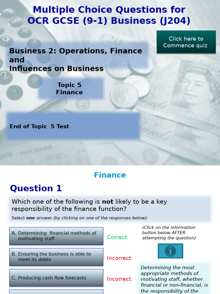 Business 2: Operations, Finance and Influences On Business | PDF ...