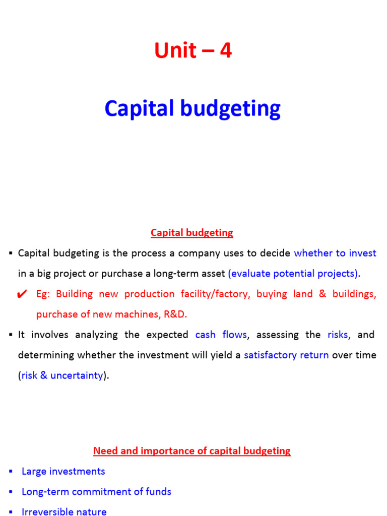 Capital Budgeting: Methods & Steps | PDF | Net Present Value | Capital ...