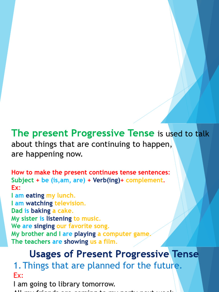 Present Progressive Tense | PDF
