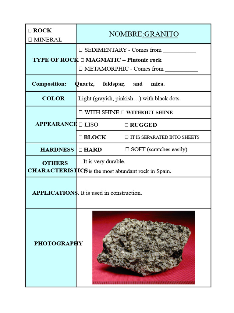 Rock and Mineral Cards | PDF