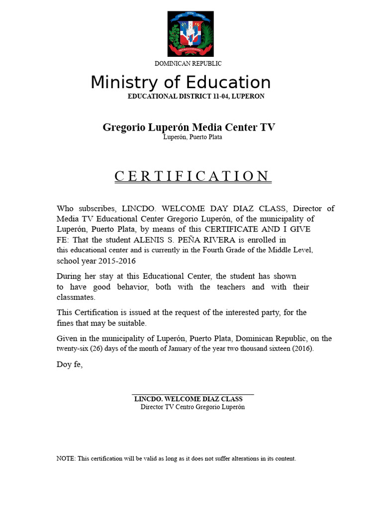 Education Certification | PDF