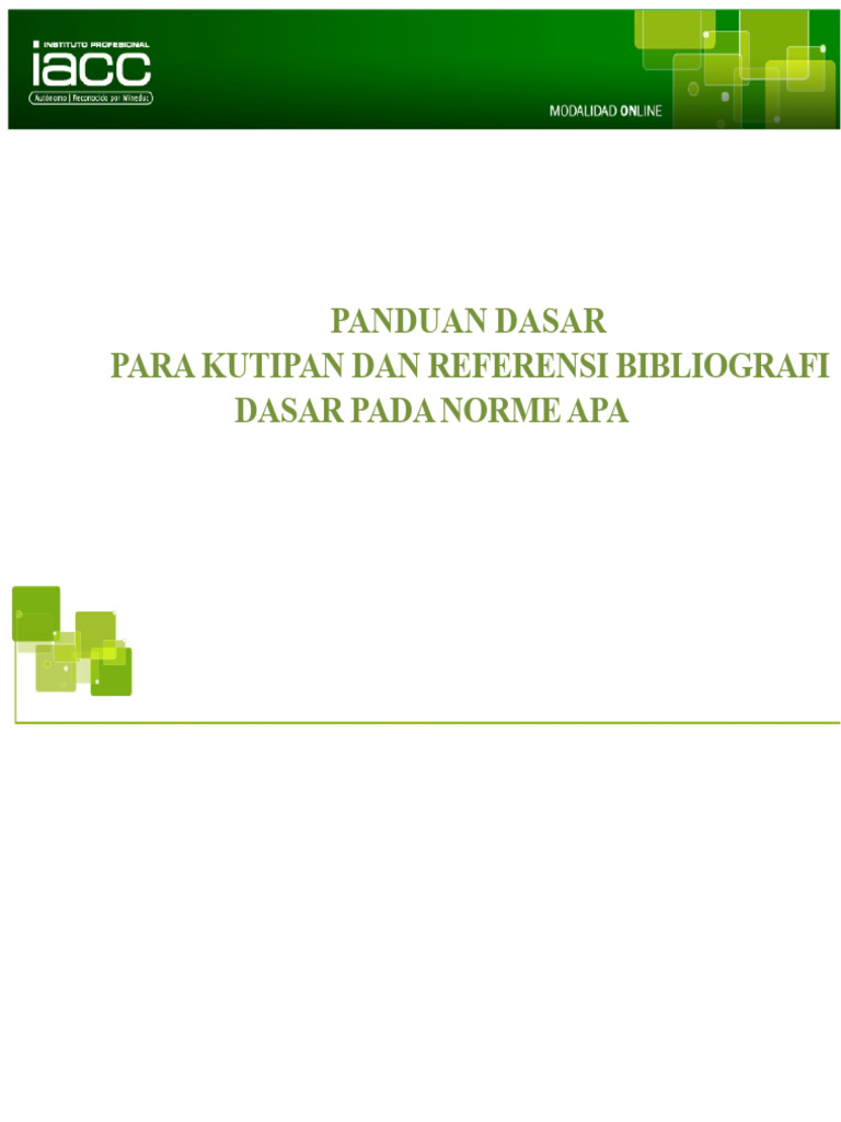 Panduan Kutipan dan Referensi APA | PDF