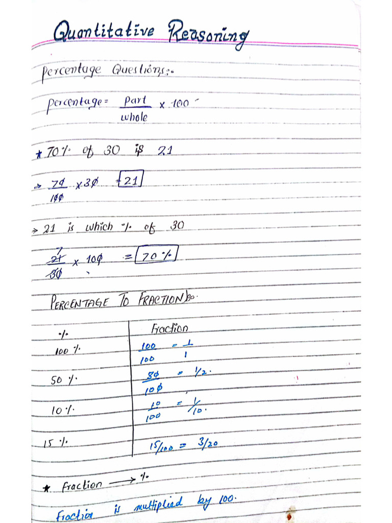Quantitative Reasoning. Ishtiaq's Notes. | PDF