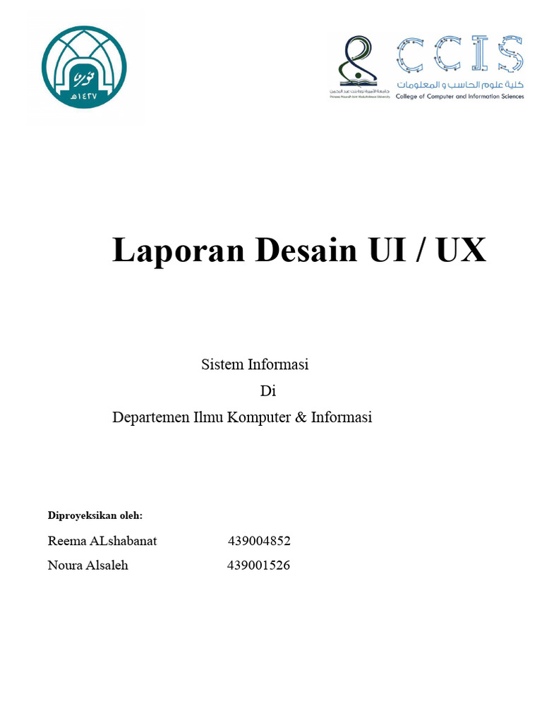 Laporan Desain UI/UX untuk Sistem Informasi | PDF