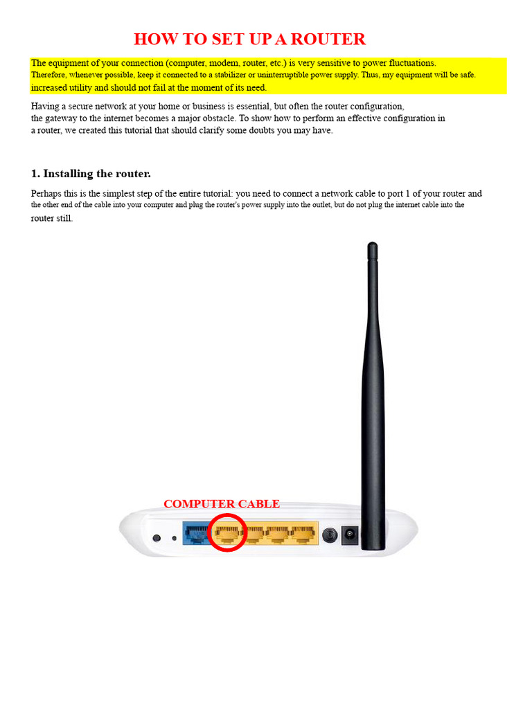 Router Setup Guide for Optimal Performance | PDF | Wi Fi | Local Area ...