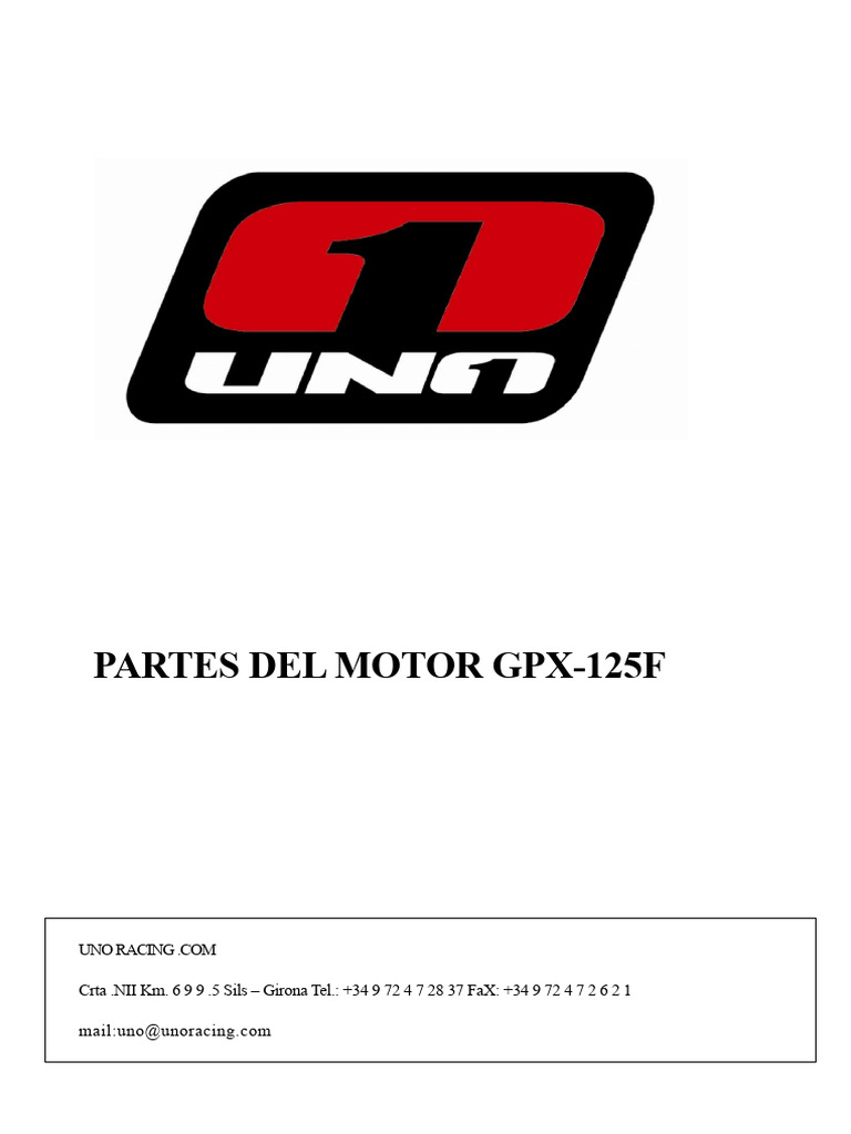Partes del Motor GPX-125F Detalladas | PDF | Motores | Motor de ...