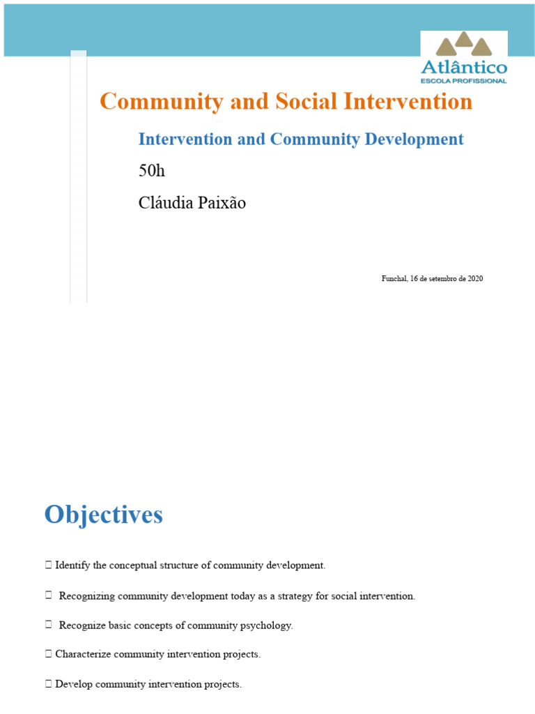 Community and Social Intervention - Intervention Module | PDF | Group ...