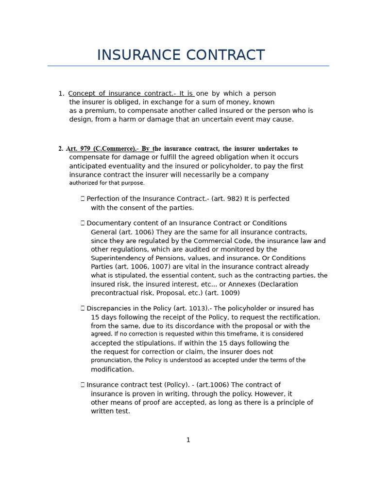 Insurance Contract | PDF | Insurance | Insurance Policy