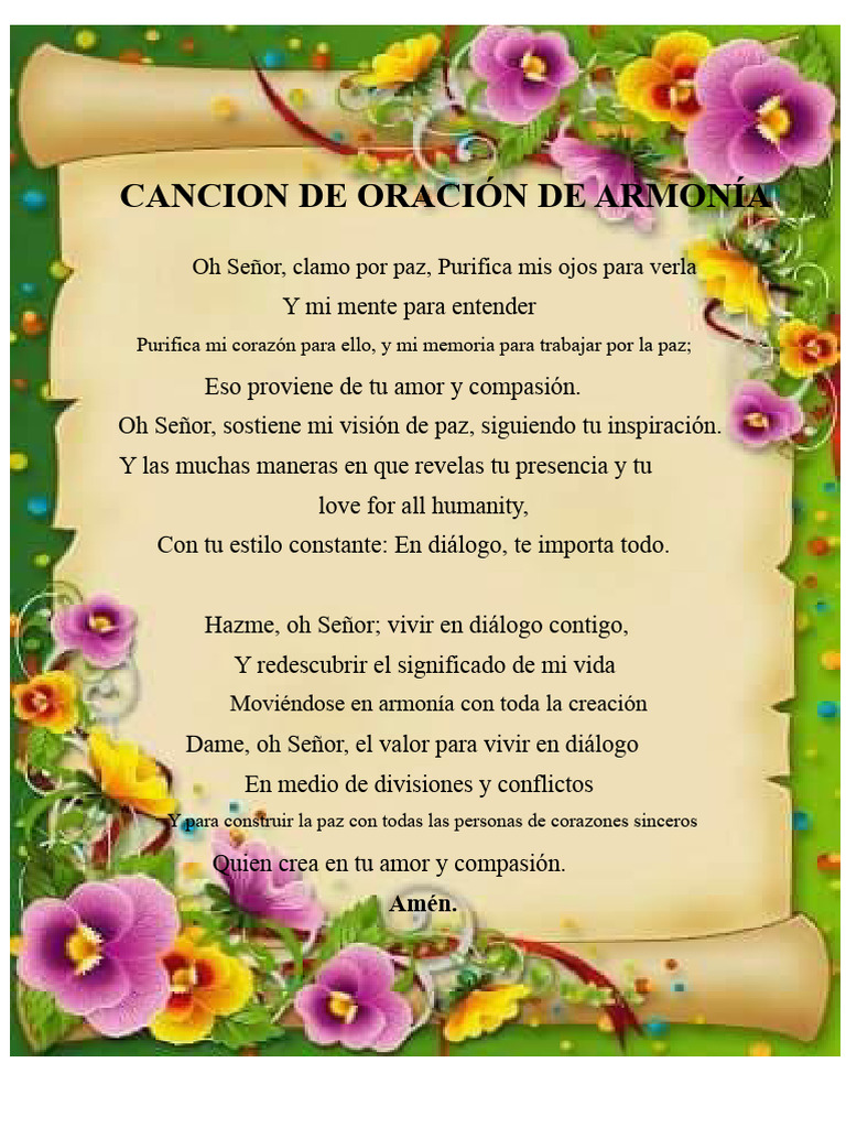 Oración y Compromiso por la Paz | PDF | Paz | Amor