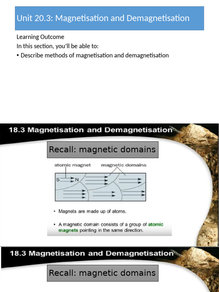 Magnetisation and Demagnetisation Methods | PDF | Magnetic Field ...