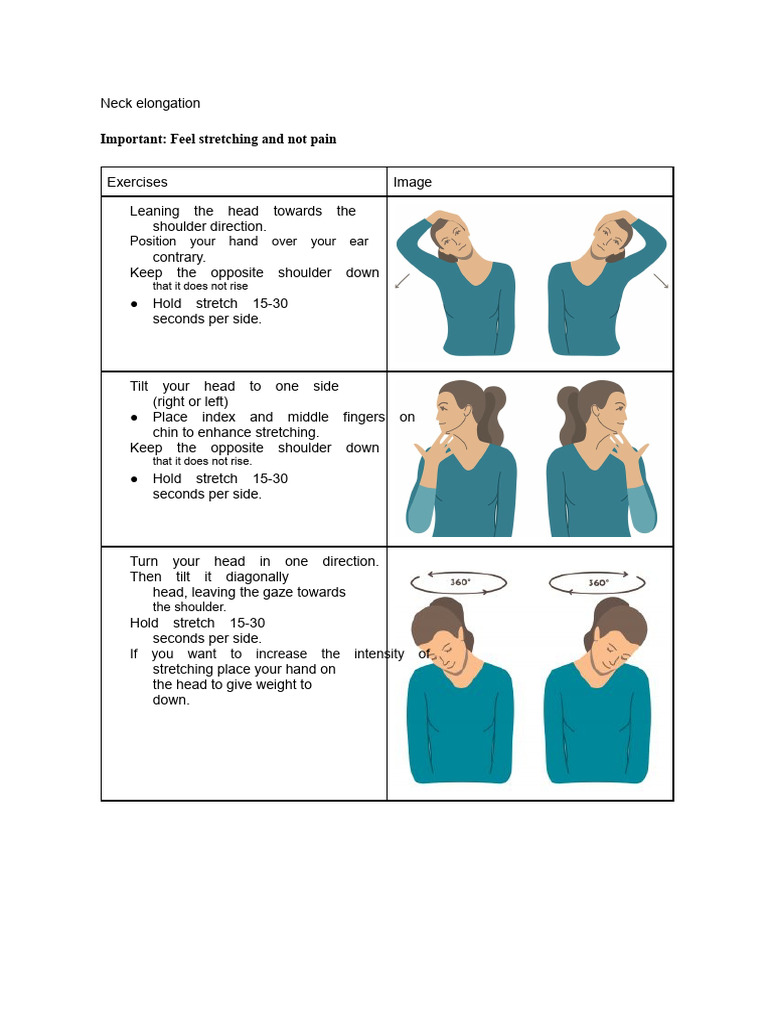 Effective Neck Elongation Exercises | PDF