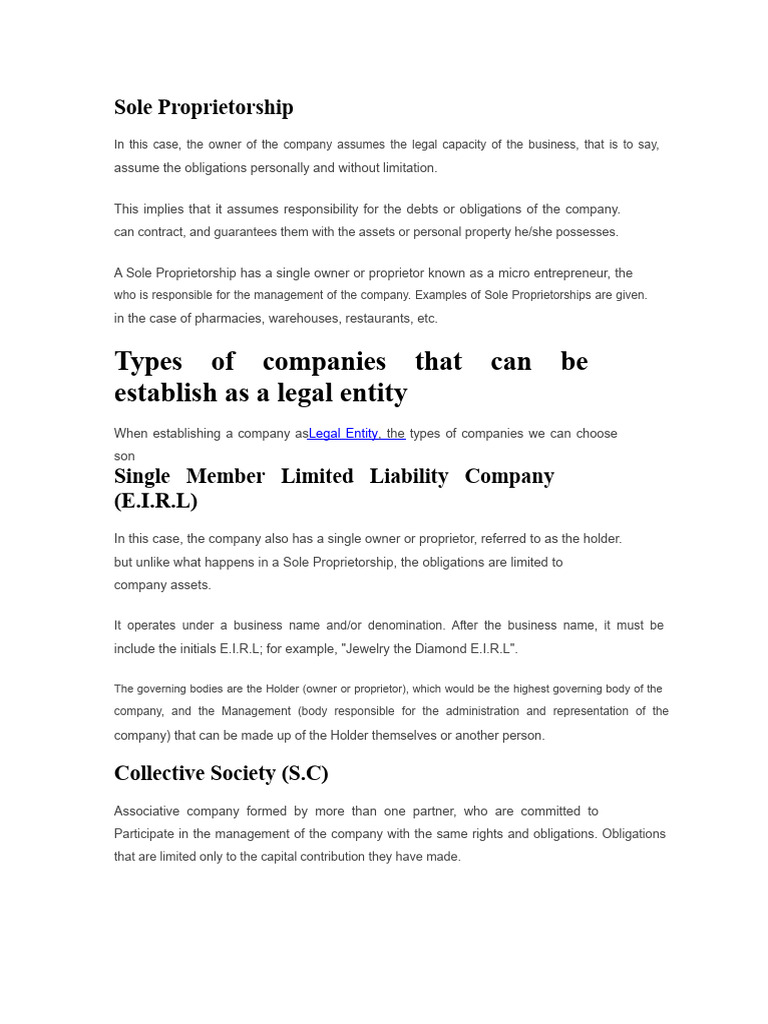 Company Name | PDF | Sole Proprietorship | Limited Partnership