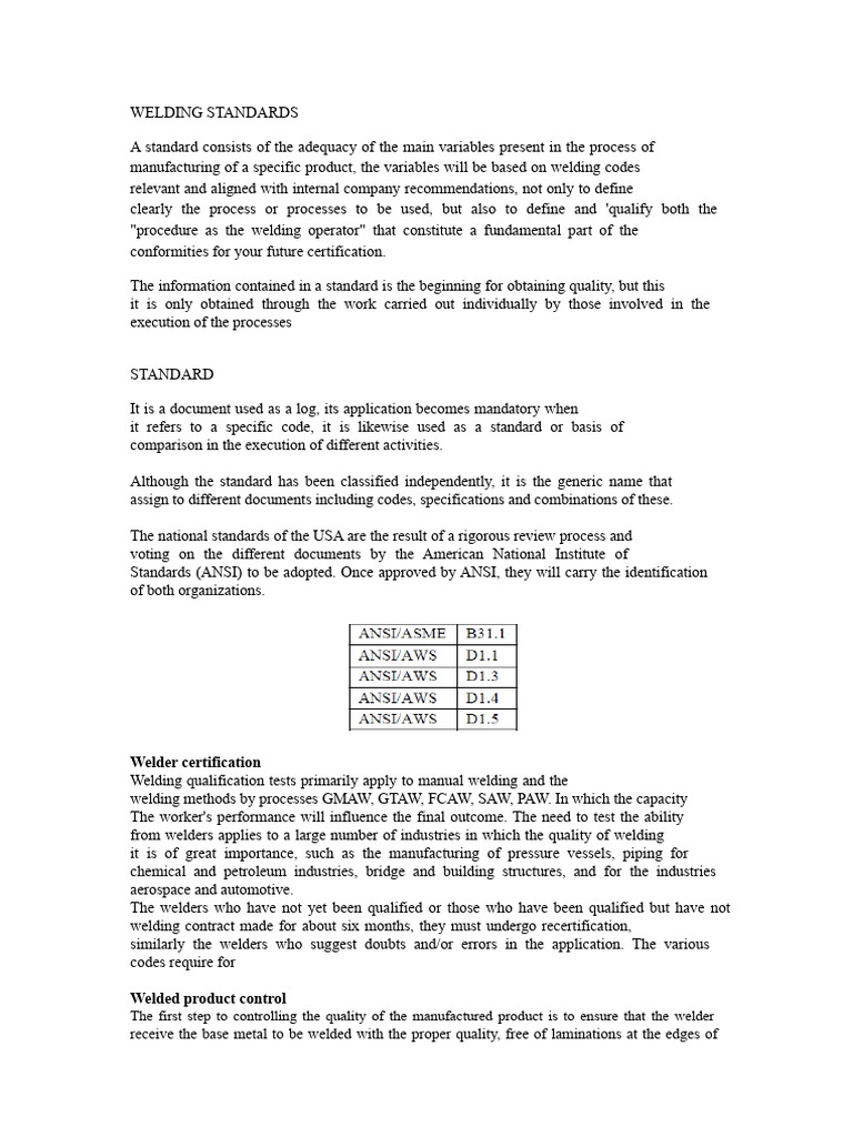 Welding Standards | PDF | Welding | Construction