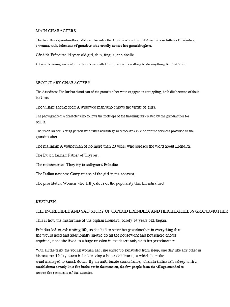 Main Characters PDF