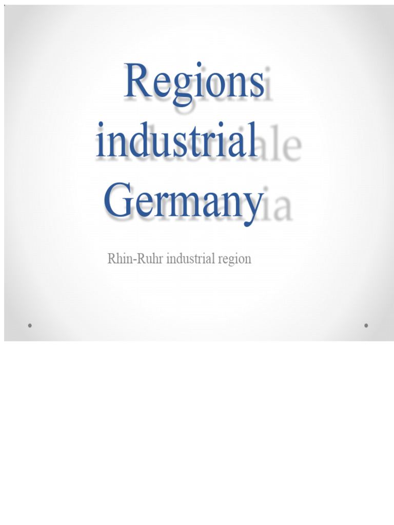 Industrial Regions of Germany | PDF | Ruhr | Coal