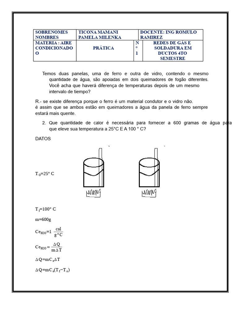 Cálculos de Calor e Temperatura em Materiais | PDF | Calor ...