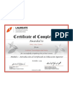 Certificate of Completion: Awarded To