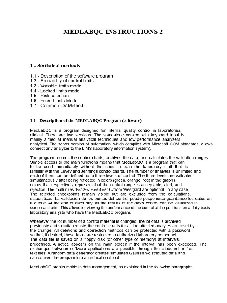 MedLabQC Software Quality Control Guide | PDF | Computer File | Backup