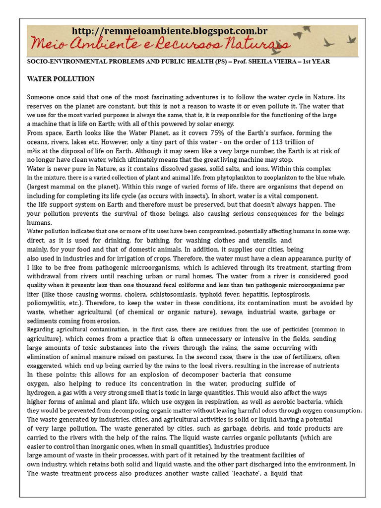 Water Pollution | PDF | Water Pollution | Water