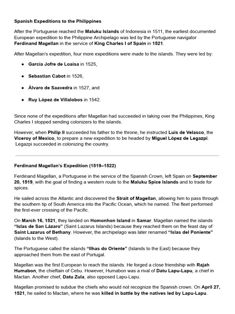 Spanish Expeditions to the Philippines | PDF | Spanish Colonization Of ...