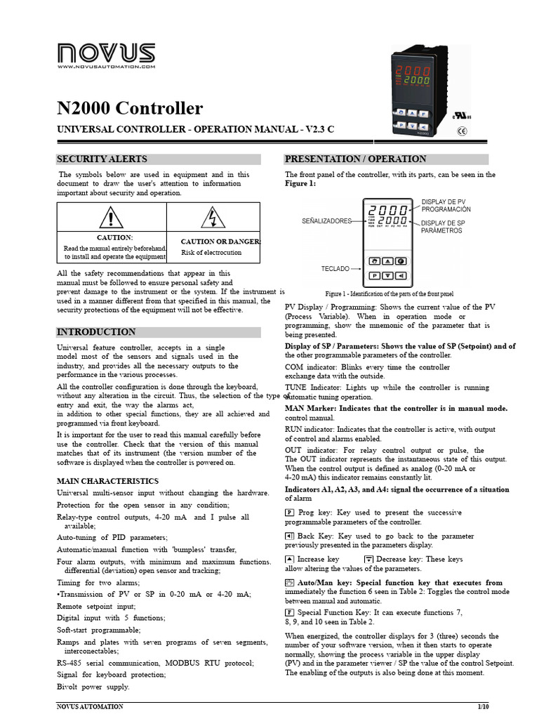 N2000 Universal Controller Manual | PDF | Parameter (Computer ...