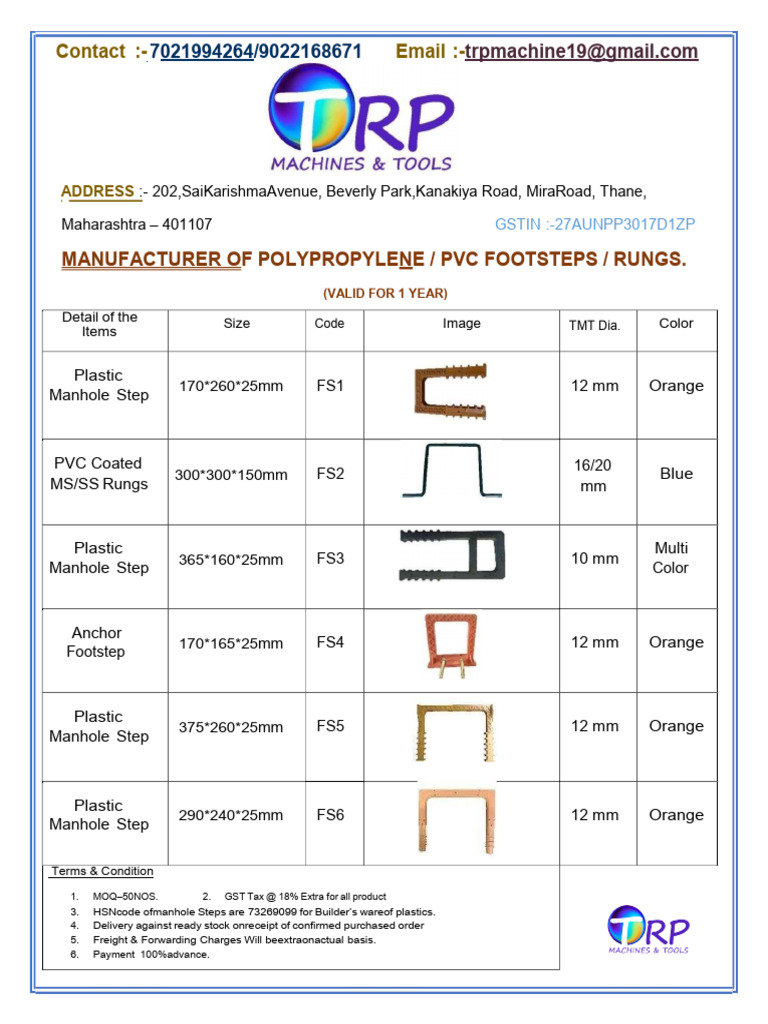 Polypropylene & PVC Footsteps Manufacturer | PDF