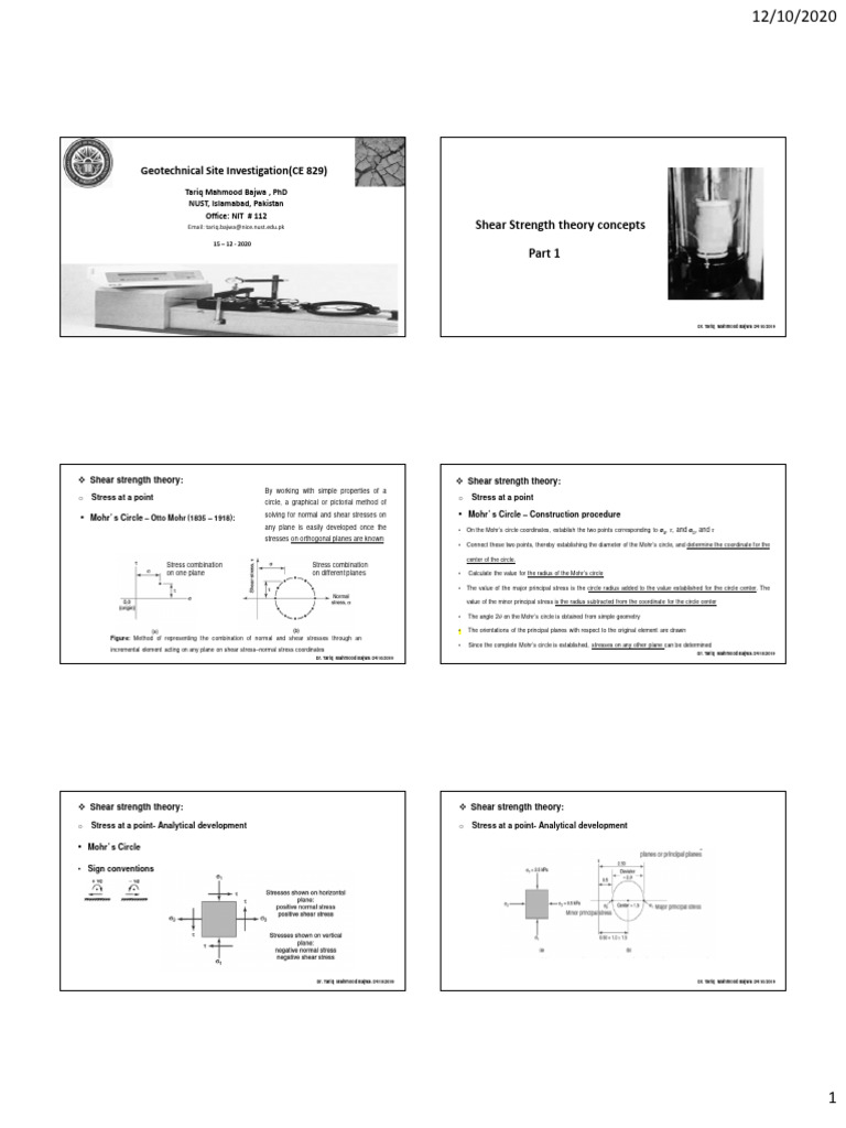 Shear Strength 1 (1) | PDF | Geotechnical Engineering | Continuum Mechanics