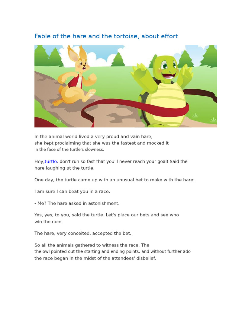 The Tortoise and the Hare: A Lesson in Effort | PDF