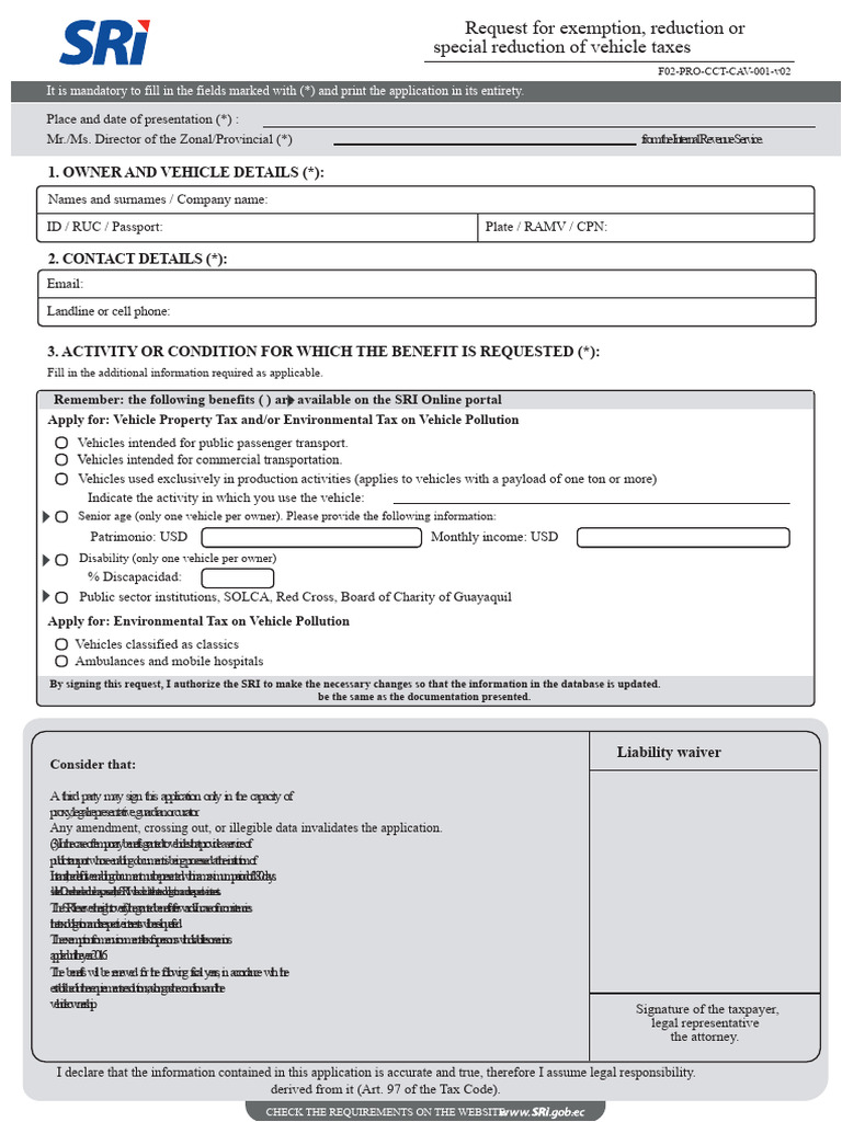Request For Tax Exemption SRI Ec PDF | PDF | Taxes | Taxpayer