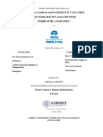 Working Capital Management in Tata Steel and Comparative Analysis With Other Steel Companies