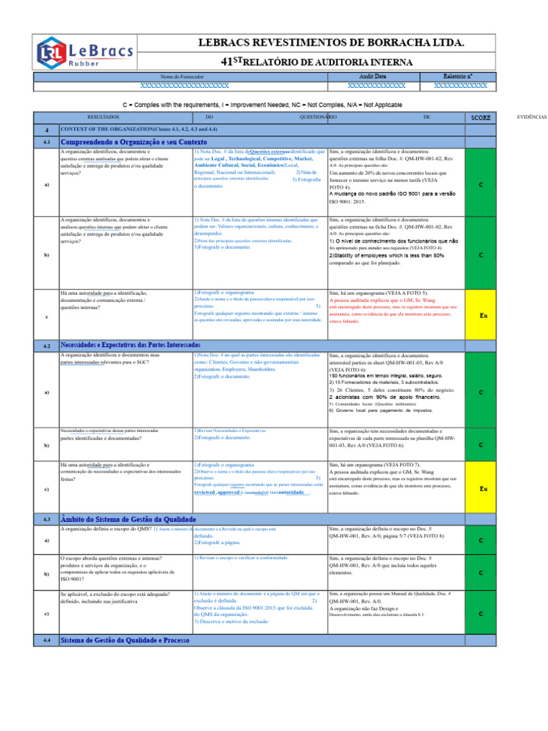Auditoria Interna da Qualidade ISO 9001 | PDF | Gestão de qualidade ...